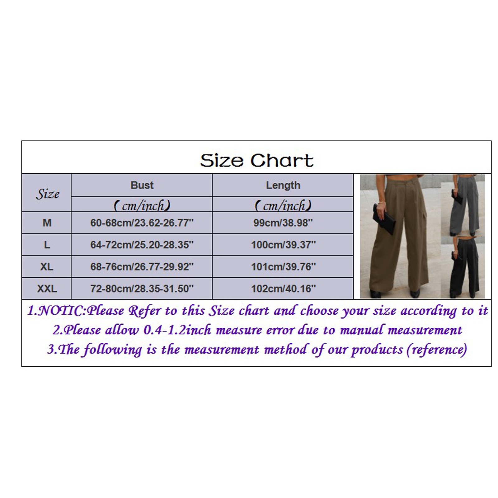 thumbnail image 3 of Pantalones cargo anchos lisos para mujer: cintura elástica, corte holgado, tejido de poliéster, adorno de botones, aptos para primavera/verano/otoño, ropa informal y para actividades al aire libre, 3 of 8